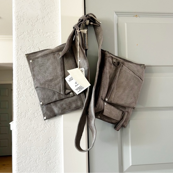 NWT Free People Crew Cargo Pocket Belt Gravel Rock - Picture 5 of 7